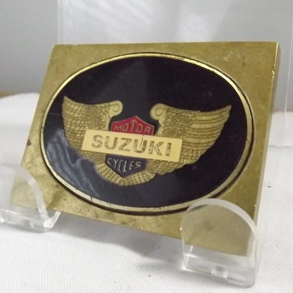 Vintage Distressed Suzuki Motorcycles Automotive Belt Buckle - Picture 2 of 10
